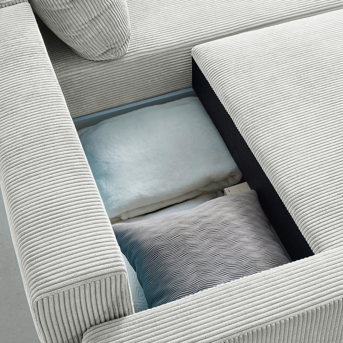 Ecksofa Dios Weiß - Schwarz/Weiß, MODERN, Holz/Kunststoff (228/91/146cm) - Based
