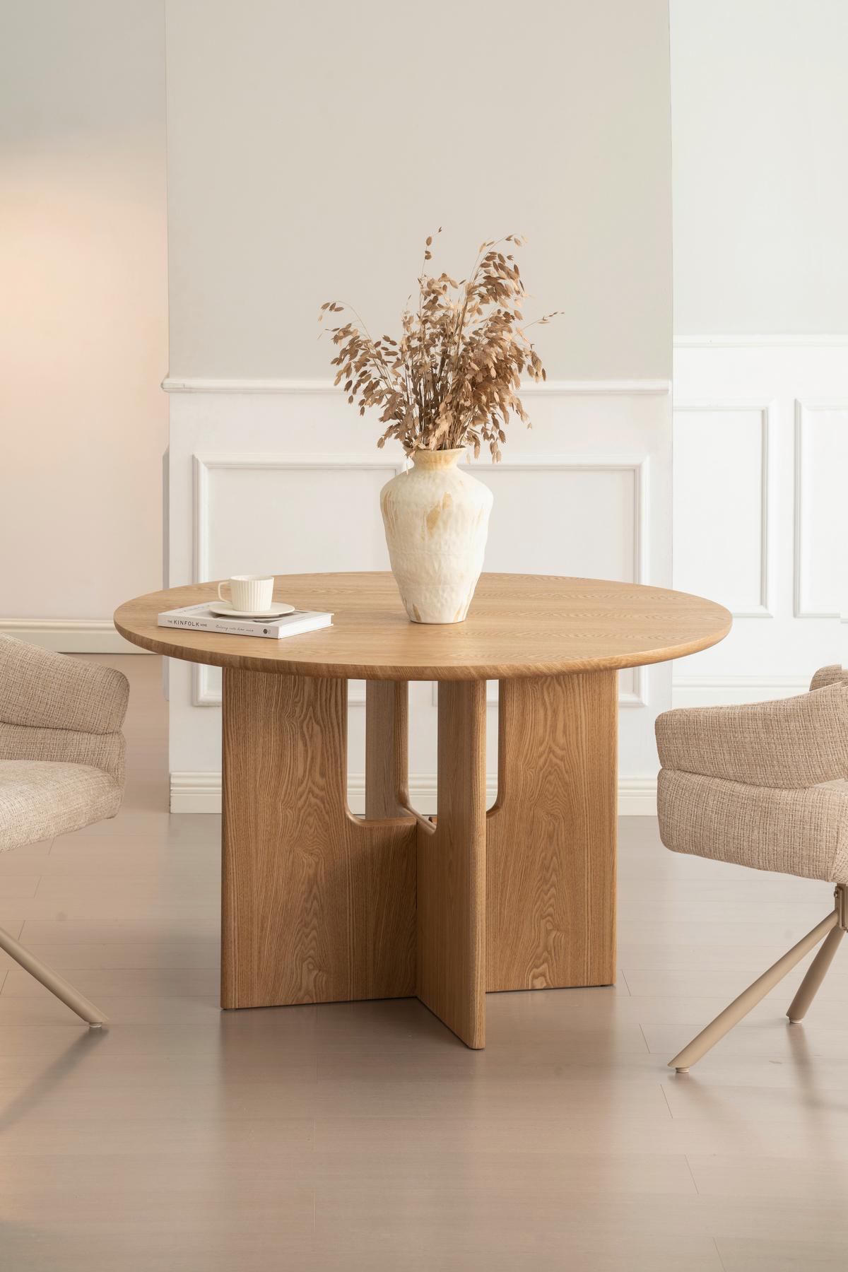 Jedilna Miza Levi, Barva Hrasta, Ø 120 - barve hrasta, Moderno, leseni material/les (120/75cm) - Livetastic