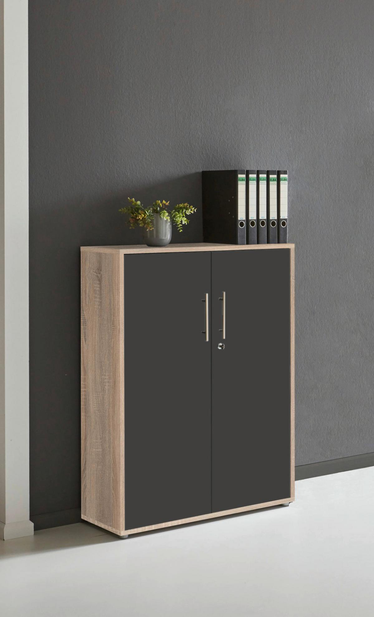 AKTENSCHRANK OFFICE EDITION - Anthrazit/Sonoma Eiche, MODERN, Holzwerkstoff (84,4/113,6/33cm) - MID.YOU