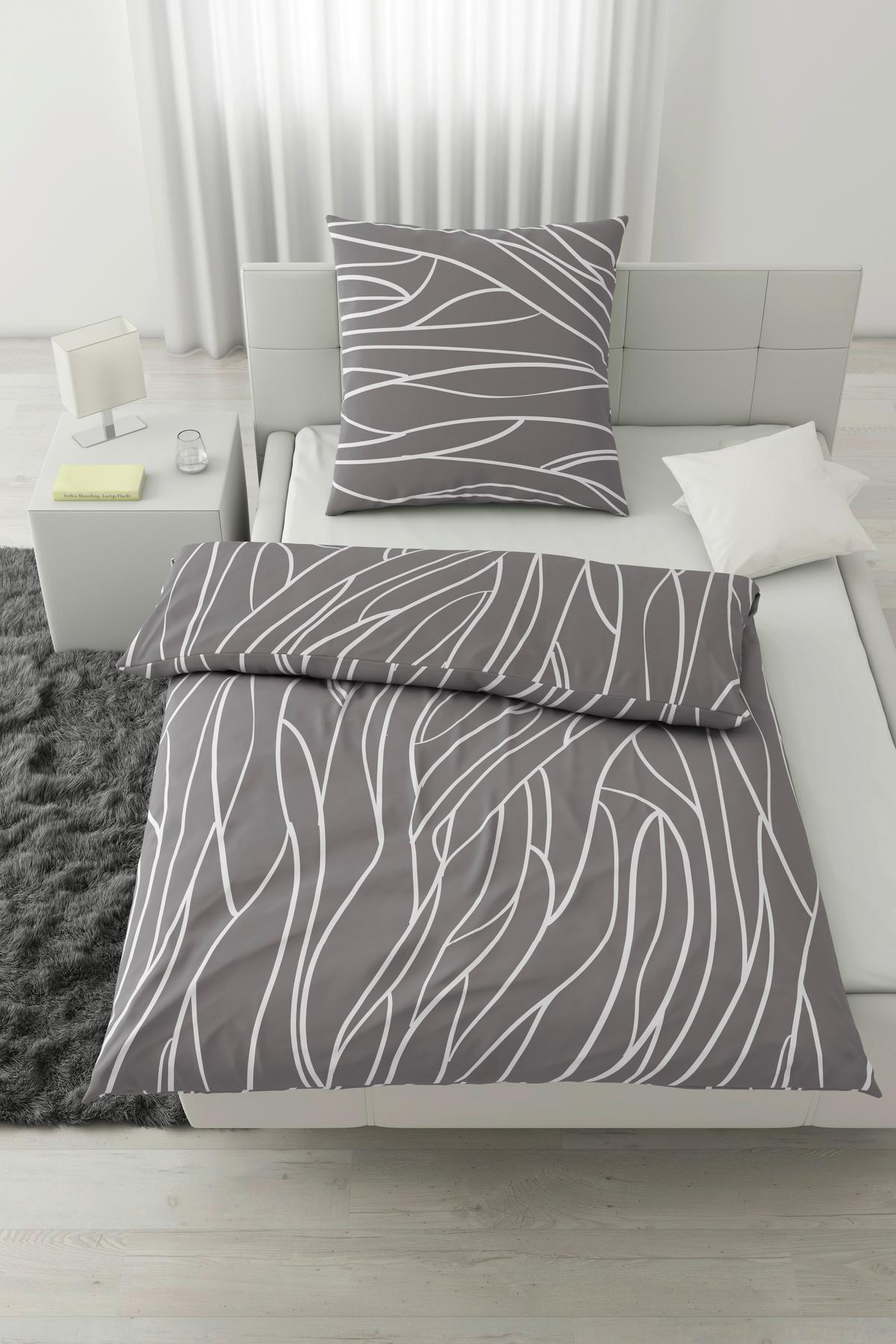Bettwäsche Juliane Grau ca. 135x200cm - Grau, KONVENTIONELL, Textil (135/200cm) - Mömax
