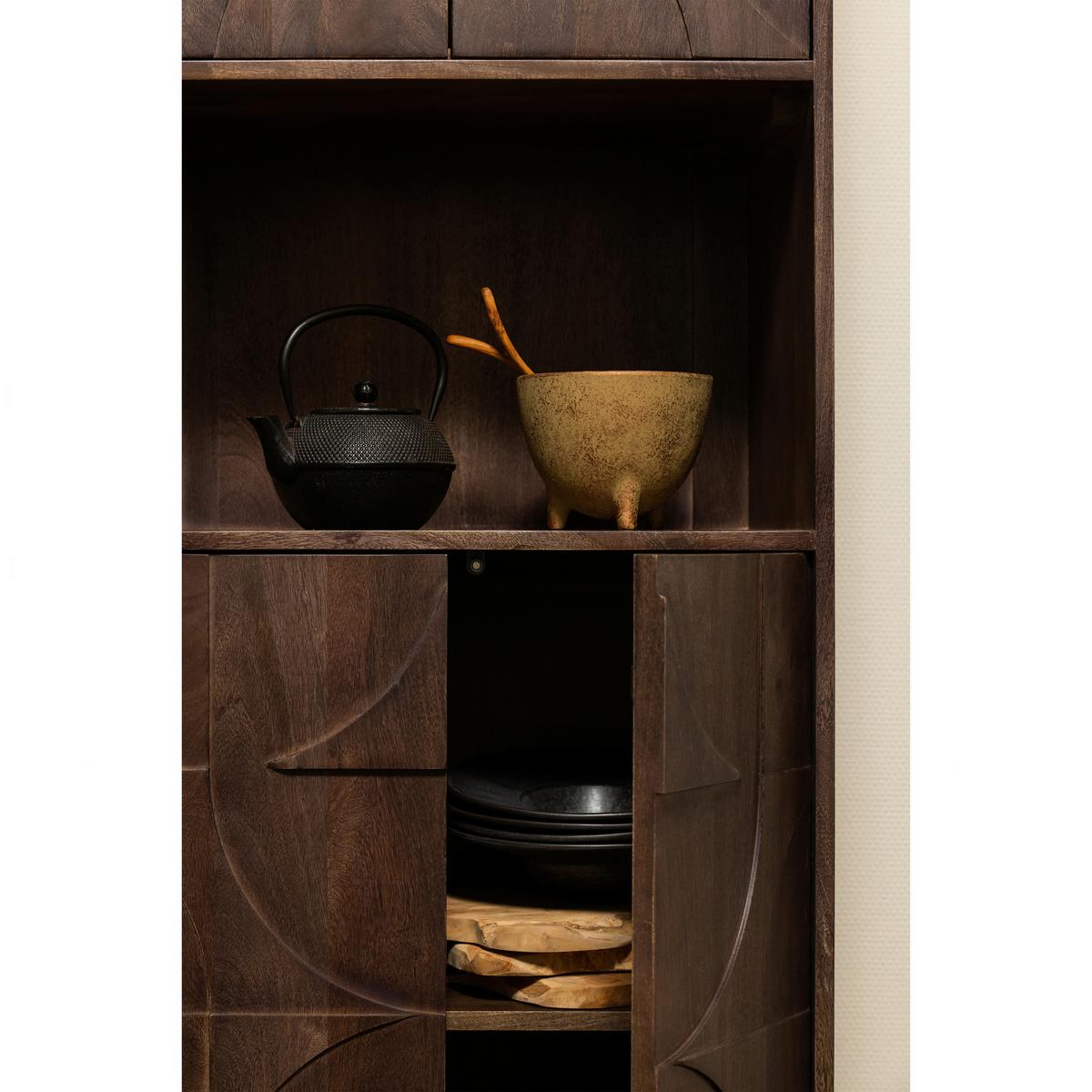 Vitrine Draw Walnussfarben - Walnussfarben, Design, Holz (60/200/40cm) - Livetastic