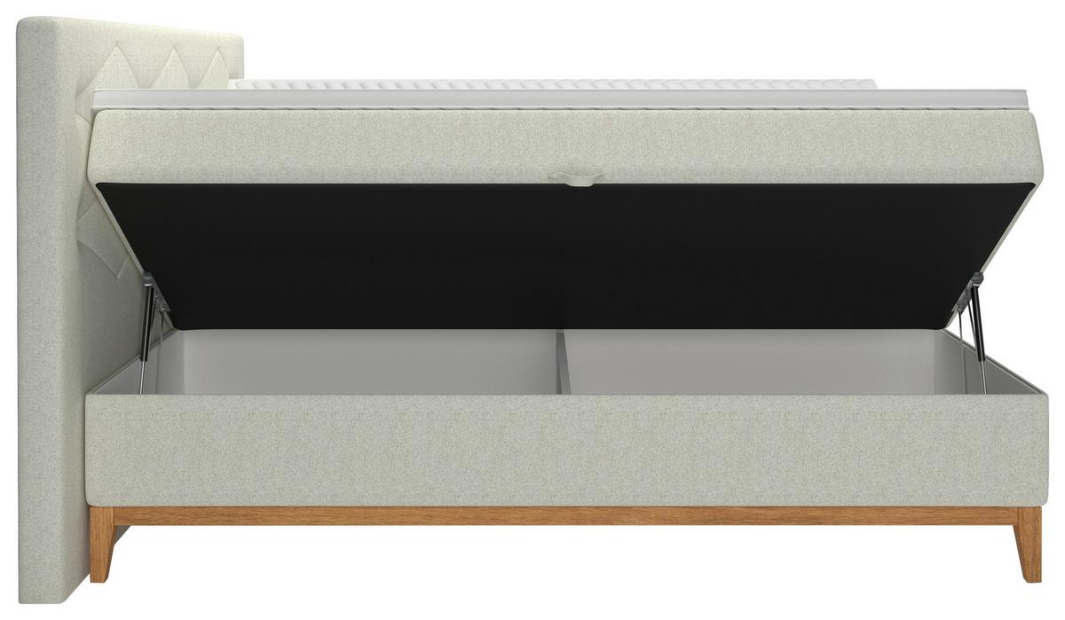 Boxspring Ágy Hout 180 - bézs, Modern, faalapú anyag/textil (180/200cm)