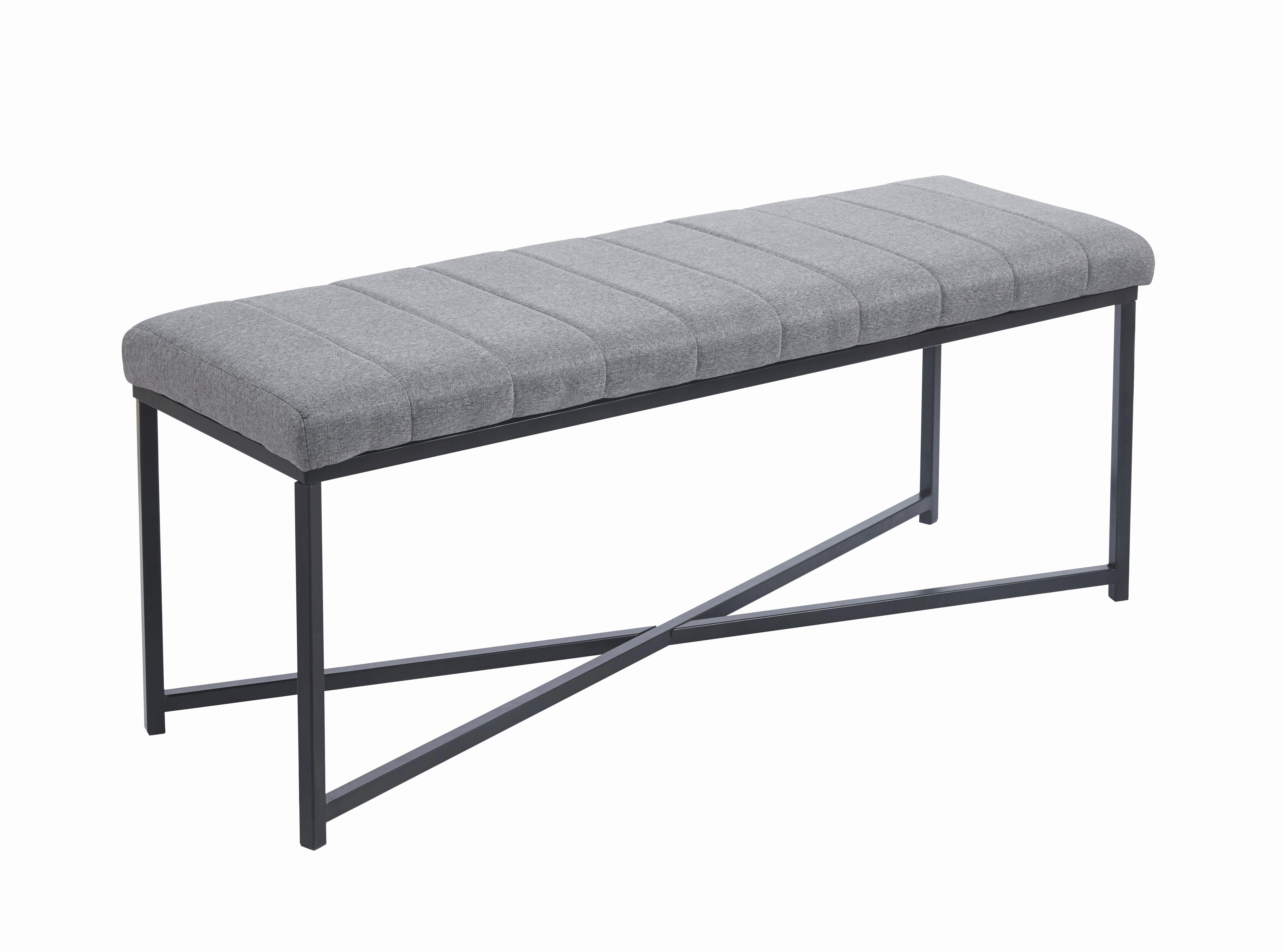 Bettbank Puerto Grau/Schwarz - Schwarz/Grau, KONVENTIONELL, Textil/Metall (118/47/38cm) - Mömax