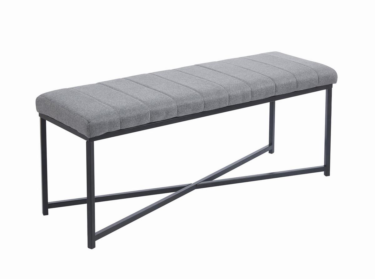 Bettbank Puerto Grau/Schwarz - Schwarz/Grau, KONVENTIONELL, Textil/Metall (118/47/38cm) - Mömax