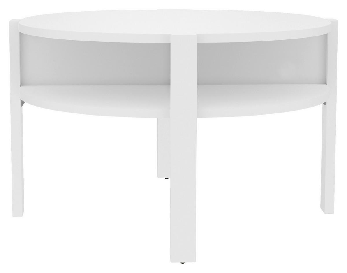 Klubska Miza Tobago, Bela - bela, Romantika, leseni material (74,4/74,4/45,5cm) - Ti'me