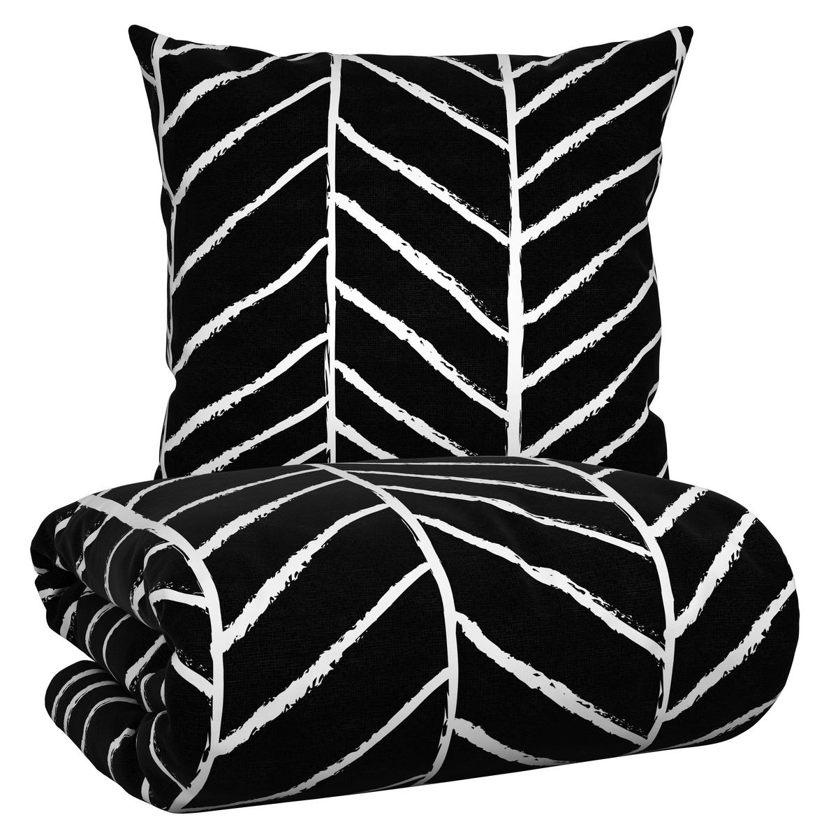 Bettwäsche Marble in Schwarz ca. 135x200cm - Schwarz, KONVENTIONELL, Textil (135/200cm) - Modern Living
