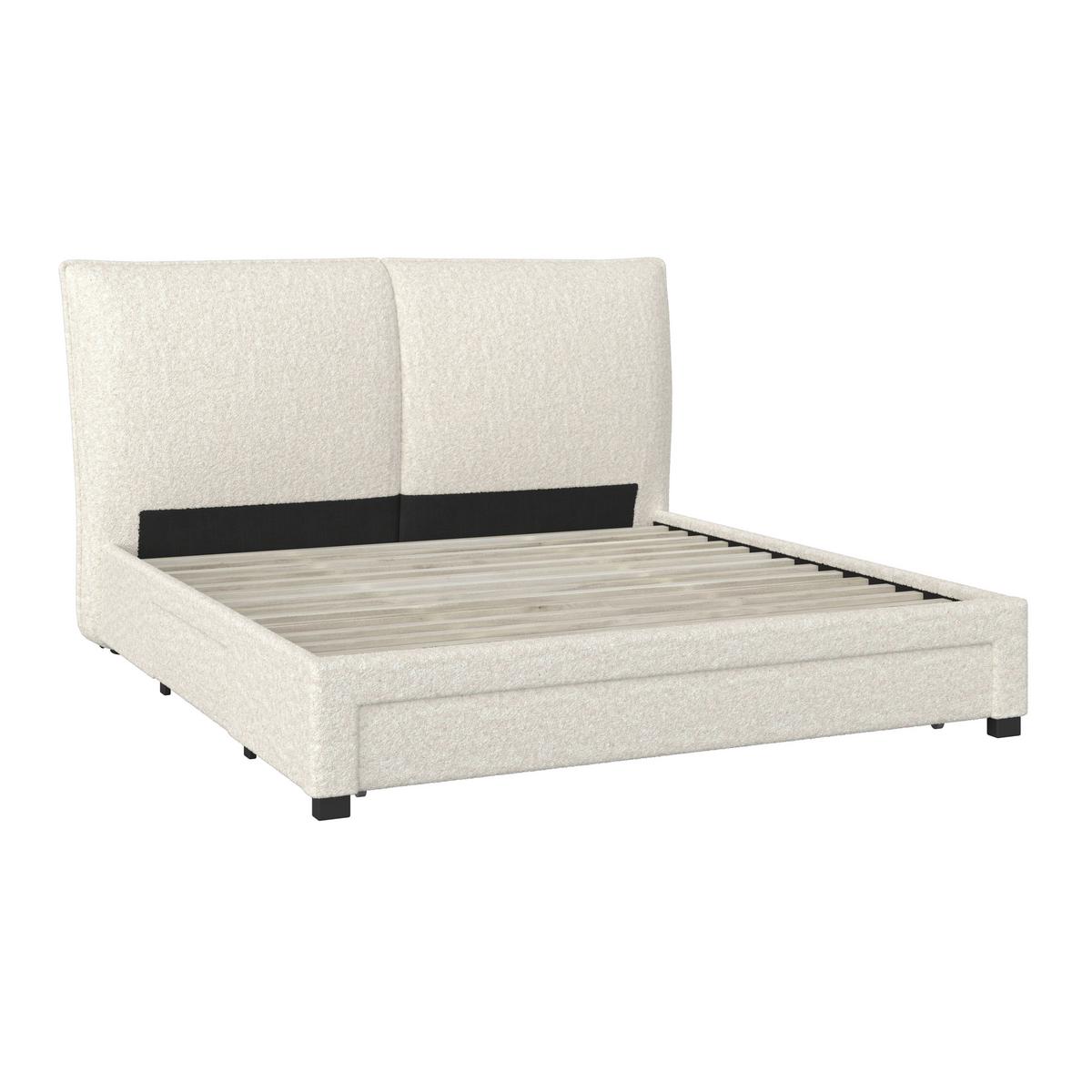 Polsterbett Elli ca. 180x200 cm Elfenbein - Hellbraun/Elfenbein, Modern, Holz/Holzwerkstoff (180/200cm) - Bessagi Home
