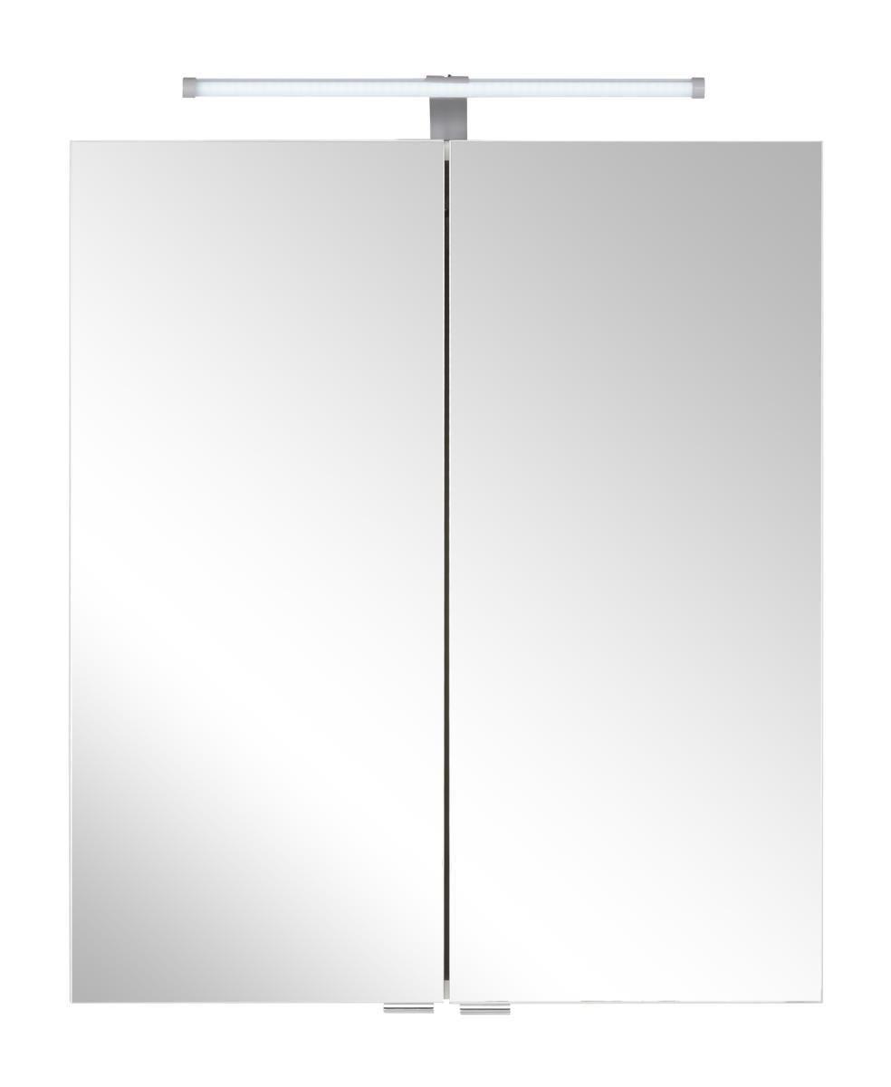 Spiegelschrank Weiß - KONVENTIONELL, Holzwerkstoff/Metall (60/71/20cm) - Mömax