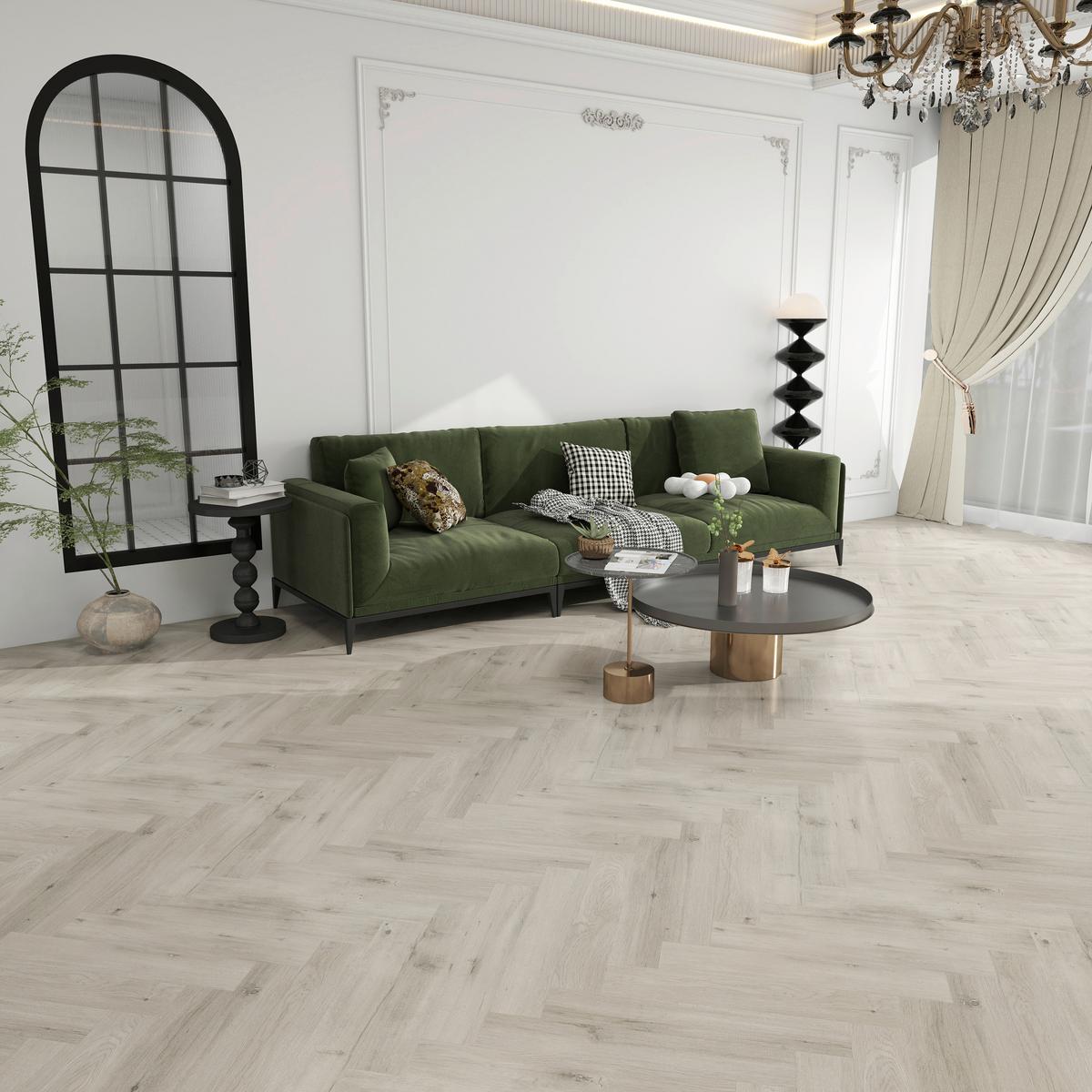 Vinilna Talna Obloga Herringebone, Barva Hrasta - sivi hrast, Basics, kamen/umetna masa (23/128/0.57cm) - Econfloor