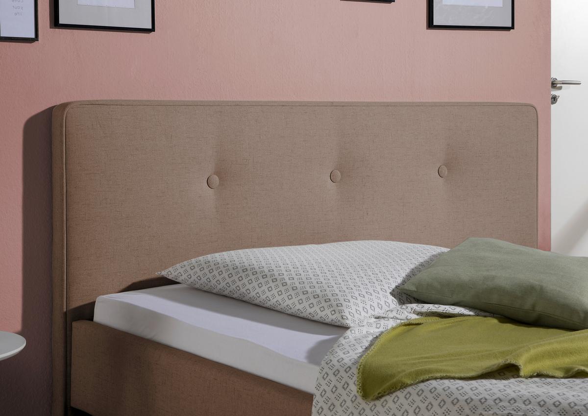 Polsterbett Slade Hellbraun ca. 200x200 cm - Hellbraun/Naturfarben, MODERN, Holz/Textil (200/200cm) - Livetastic