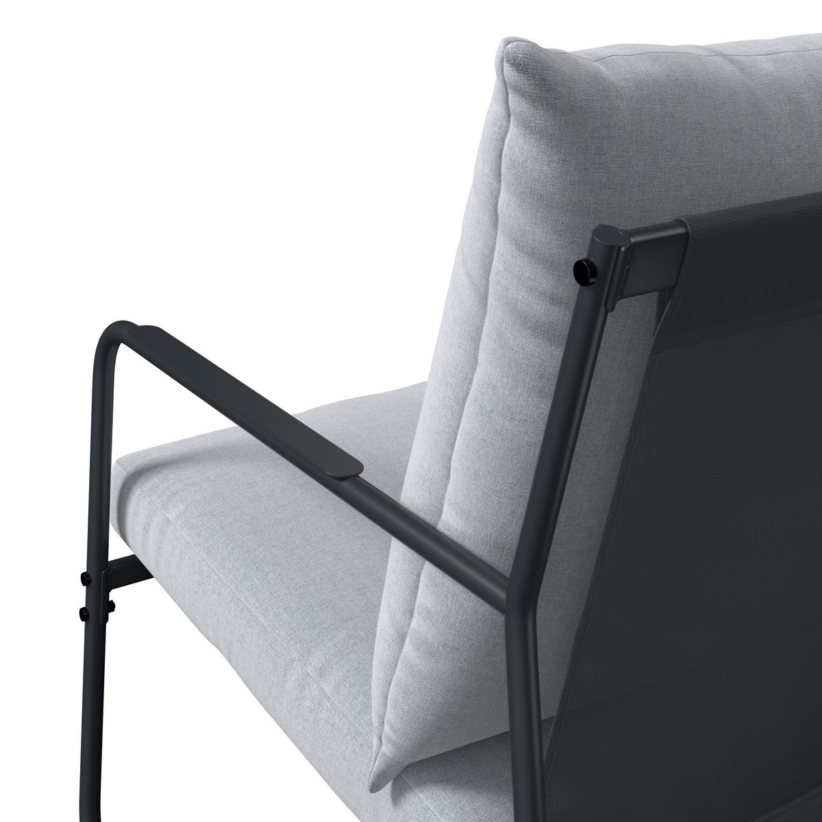 Gartenset Koni Hellgrau/Dunkelgrau, 5-teilig - Dunkelgrau/Hellgrau, Basics, Textil/Metall