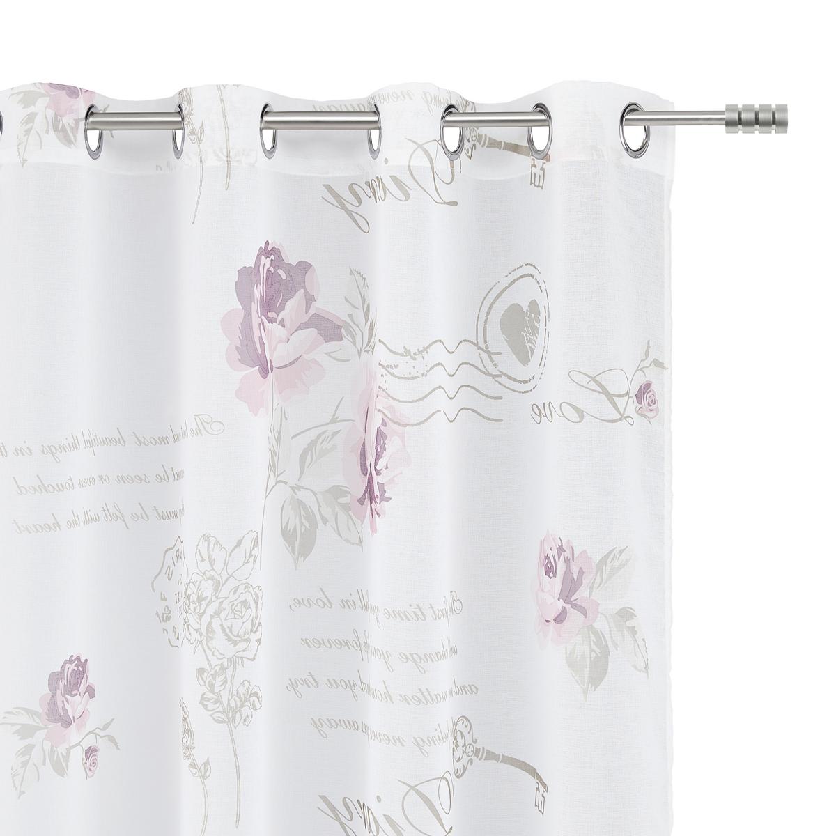 ZAVJESA S RINGOVIMA DIARY ROSE - bijela, Romantično / ladanjski, tekstil (140/245cm) - Modern Living