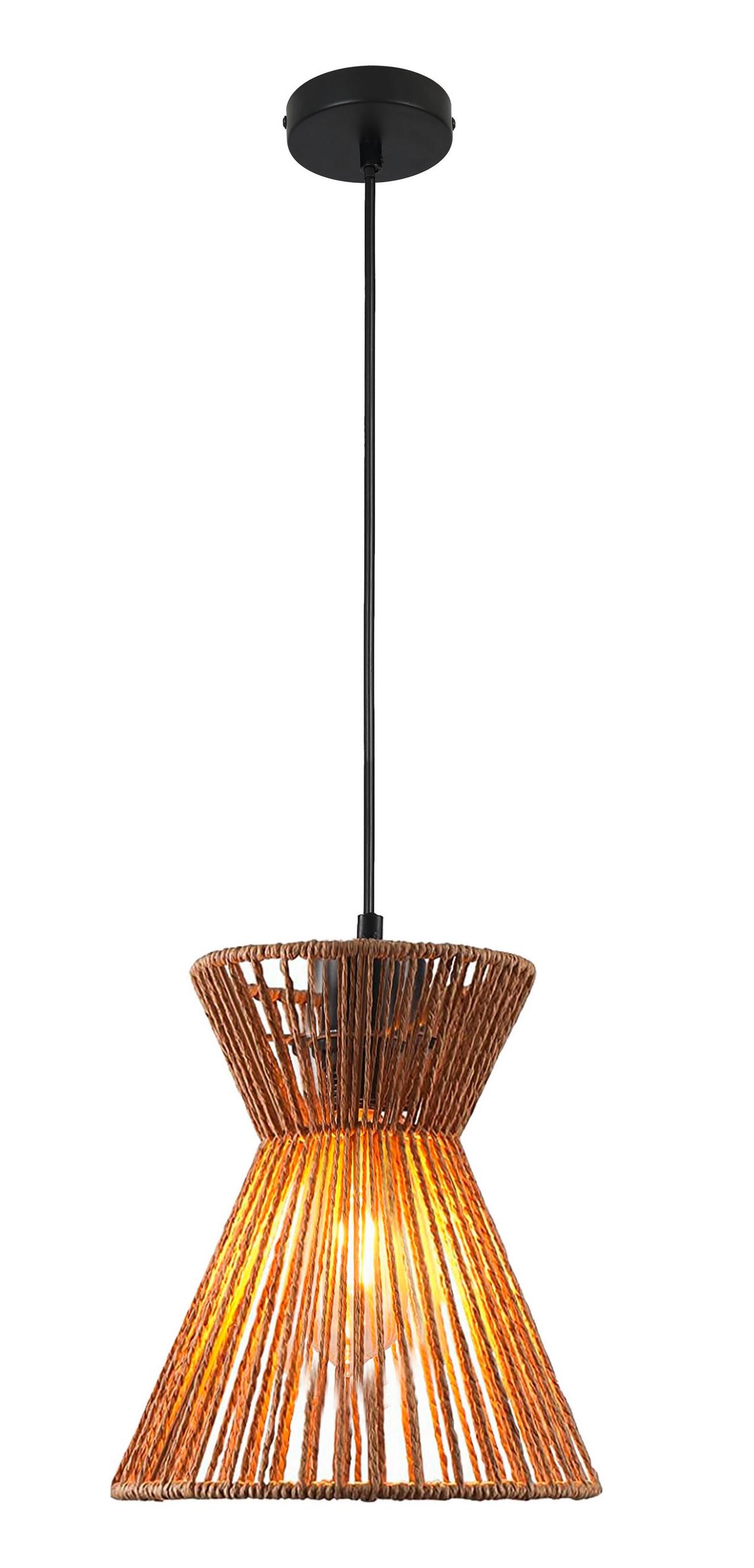 Hängeleuchte Naturm in Naturfarben max. 25 Watt - Schwarz/Naturfarben, KONVENTIONELL, Papier/Metall (30/120cm) - Mömax