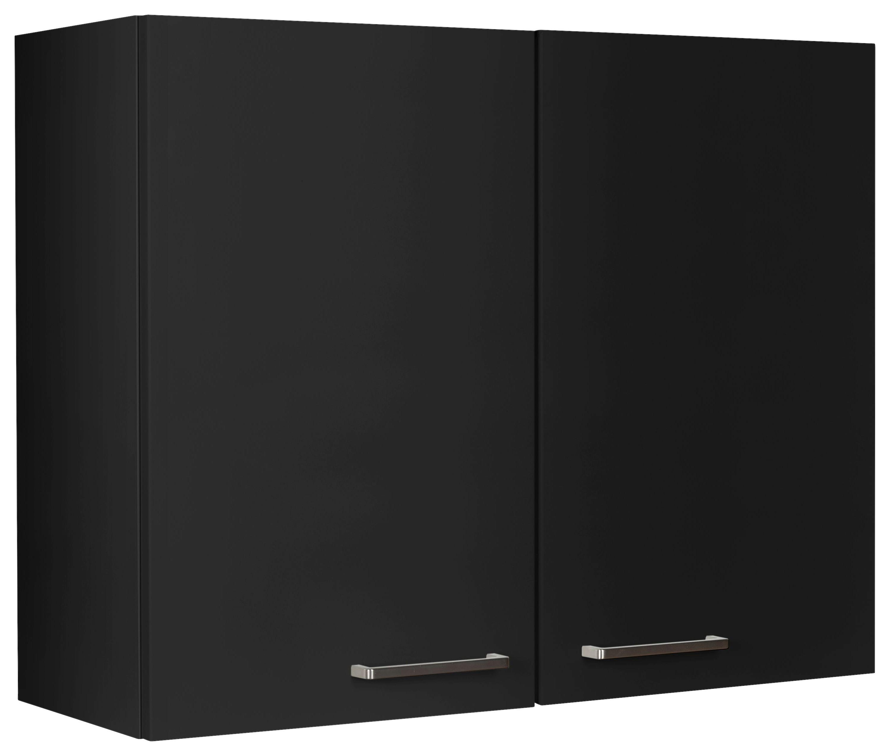 Küchenoberschrank Touch Schwarz - Edelstahlfarben/Schwarz, MODERN, Holzwerkstoff (90/72/35cm) - Nobilia