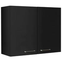 Küchenoberschrank Touch Schwarz - Edelstahlfarben/Schwarz, MODERN, Holzwerkstoff (90/72/35cm) - Nobilia