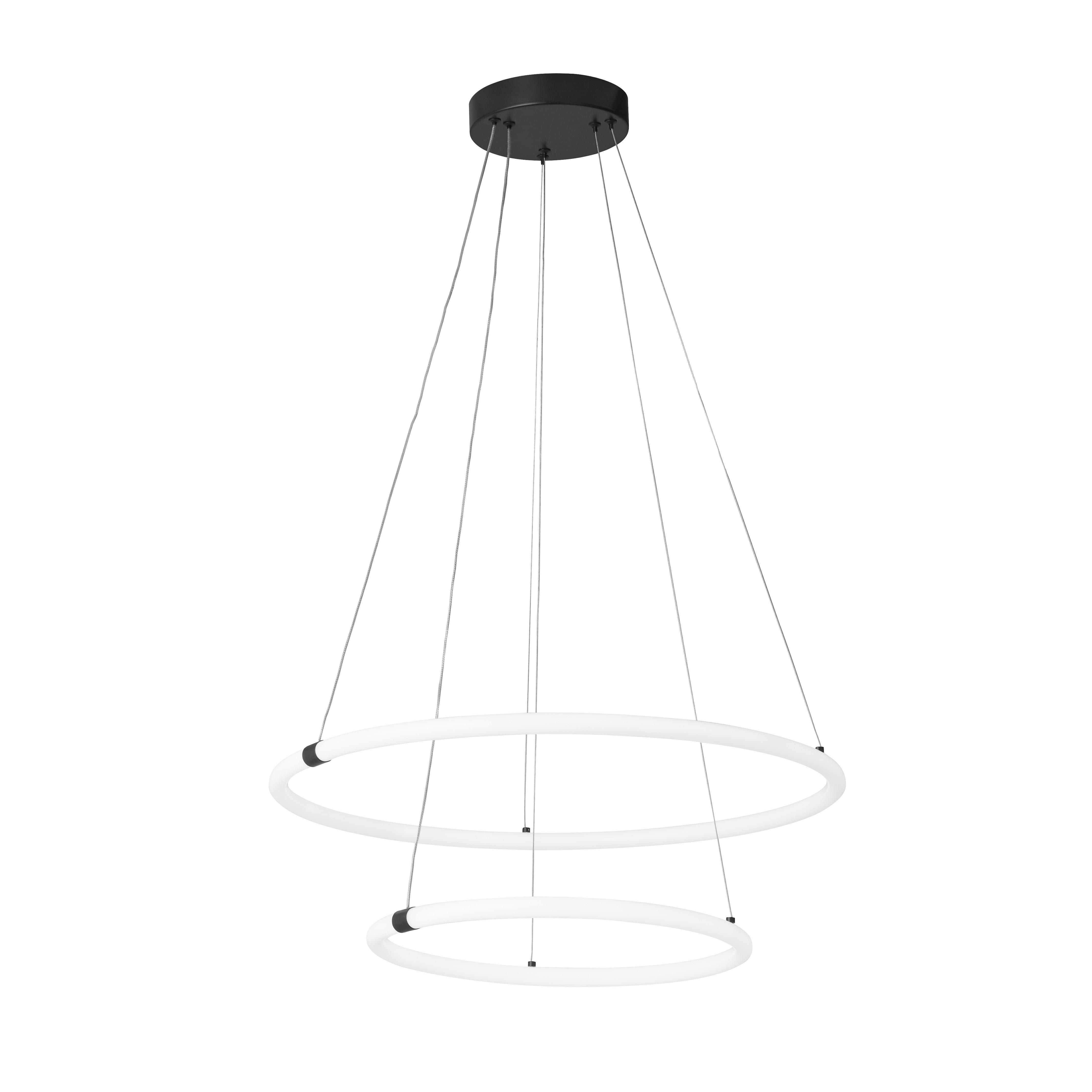 Led Függeszték 40176-2bk - fekete/fehér, Design, műanyag/fém (59/120cm)