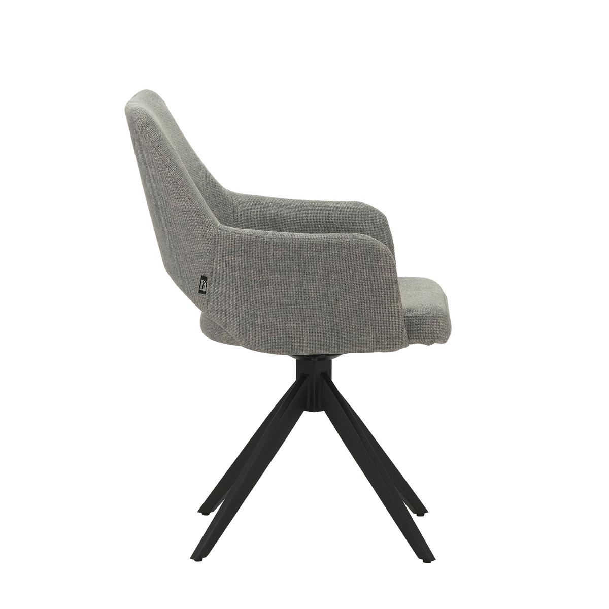 Stuhl Asher Grau - Schwarz/Grau, MODERN, Textil/Metall (54,5/85/61,5cm) - MID.YOU