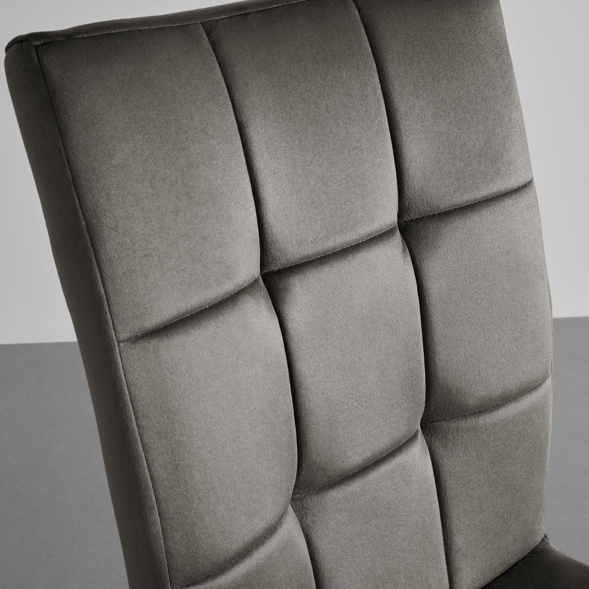 ZESTAW KRZESEŁ NA PŁOZIE MELA - czarny/szary, Modern, metal/tkanina (44/95/60cm) - Bessagi Home