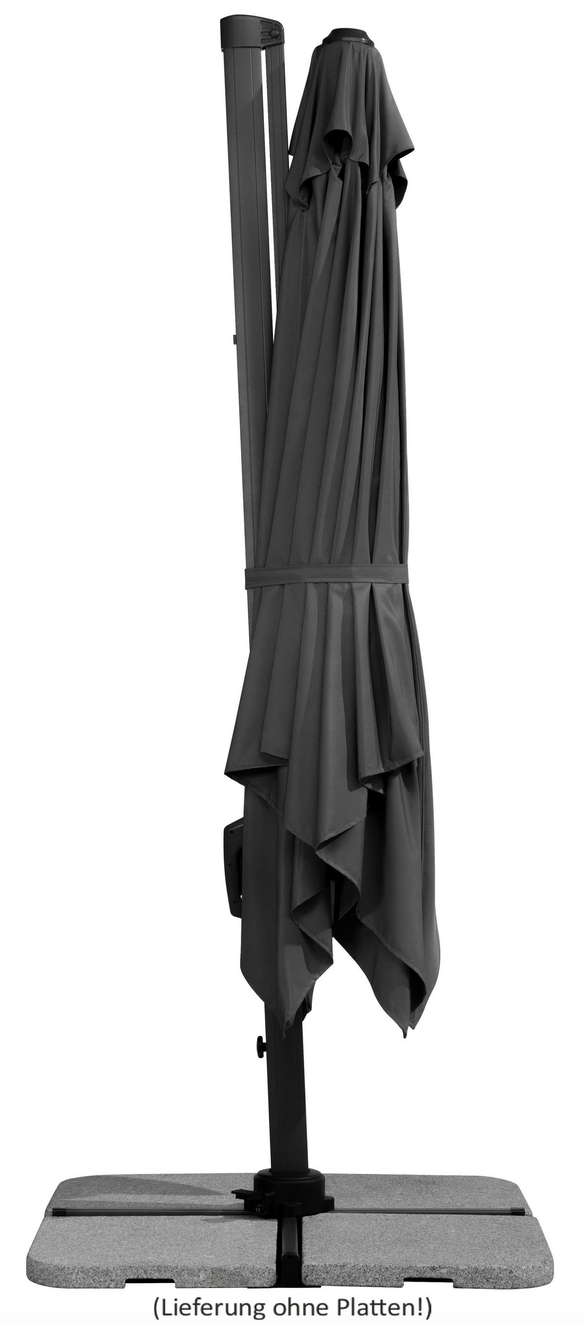 Ampelschirm Rhodos Anthrazit - Anthrazit, Basics, Textil/Metall (358/263/300cm) - Schneider