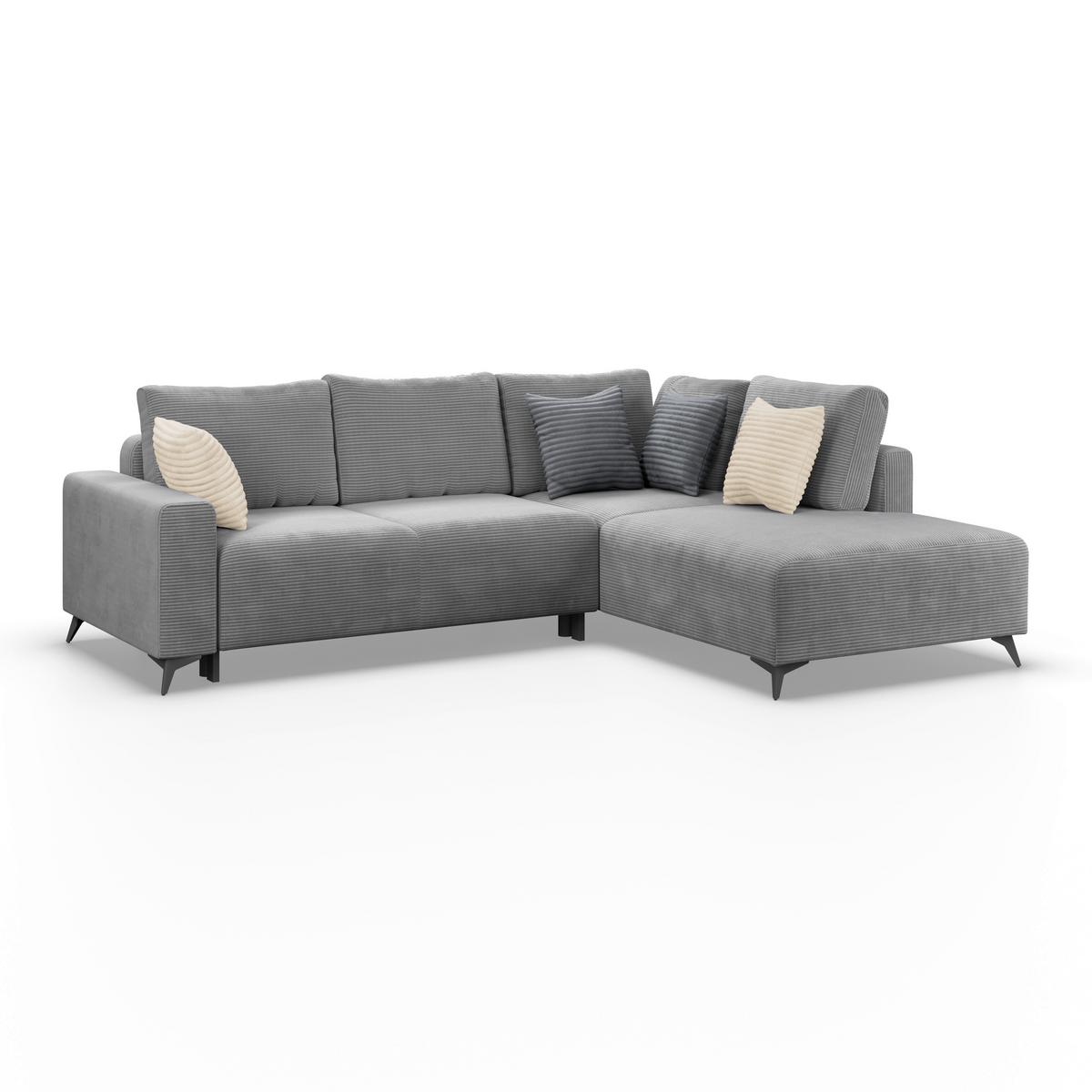 Kutna Garnitura Viktor - siva/crna, Moderno, tekstil/metal (270/212cm)