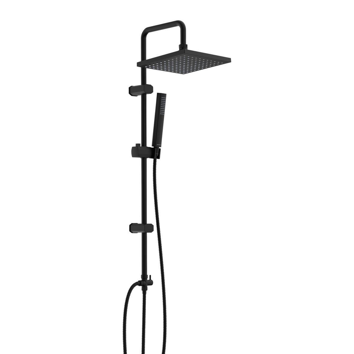 Überkopfbrauseset Tokyo Schwarz matt - Schwarz, Metall (34/99/5,5cm) - Mömax