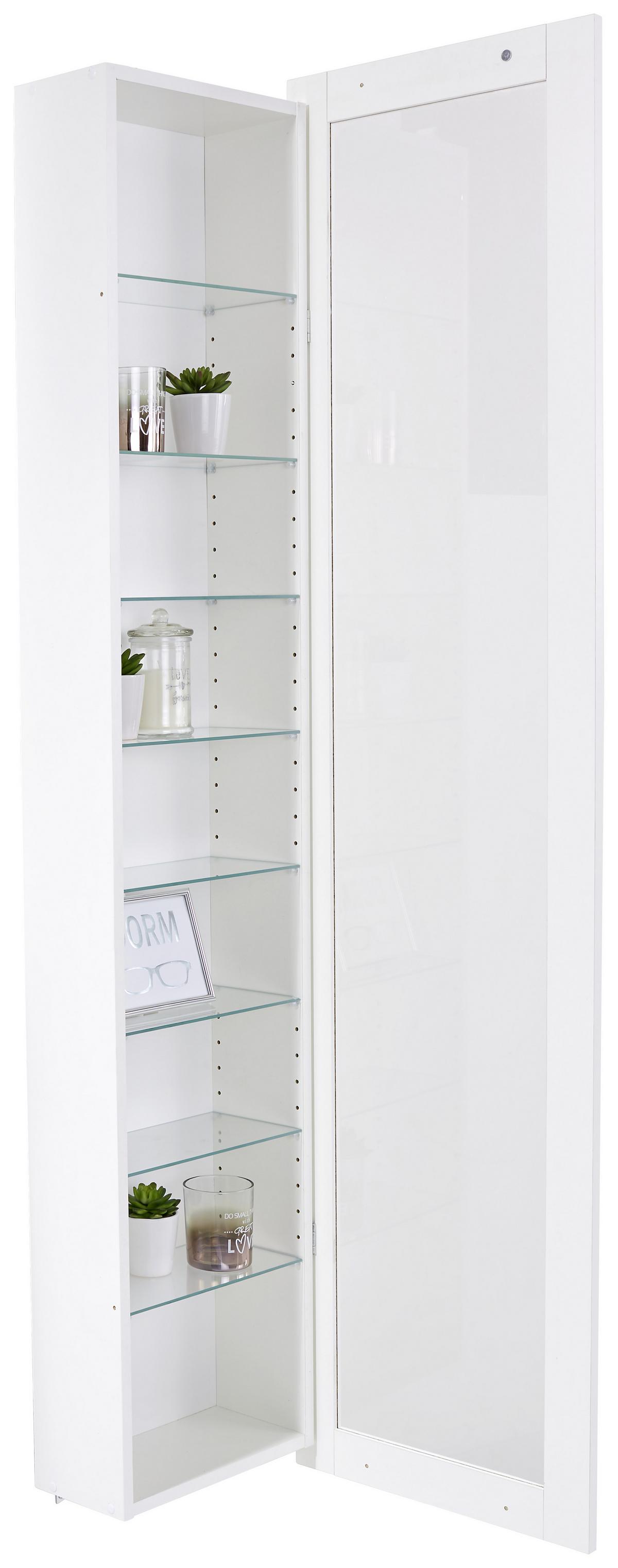 Falivitrin Fehér 8 Üvegpolccal Boni - fehér, Modern, faalapú anyag/Üveg (42/168,5/17cm)