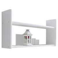 Stenski Regal Mona, Bor, Masivno, Bela - bela, Basics, les (90/45/20cm) - MID.YOU