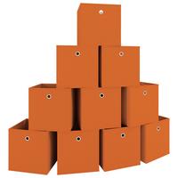 Zložljiv Zaboj Boxas, Oranžna - oranžna, Moderno, tekstil (27/28/27cm) - MID.YOU