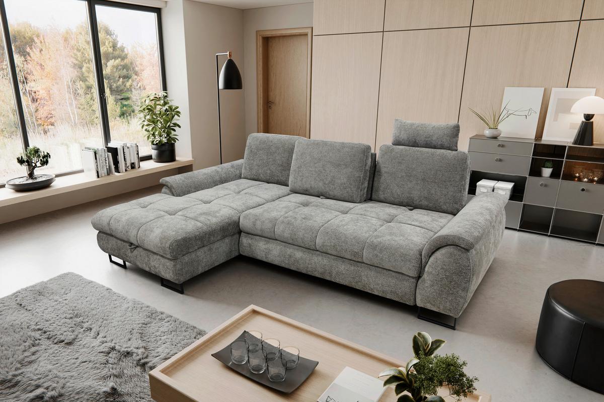 Kutna Garnitura Lago - siva/crna, Moderno (176/95/272cm) - Modern Living