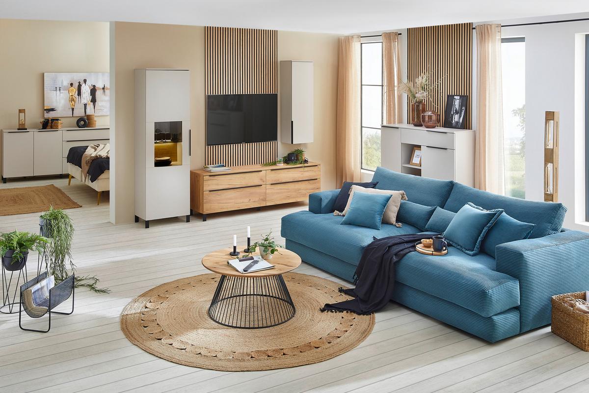 Hängeelement GW-Fresno in Kaschmir - Kaschmir/Schwarz, Modern, Holzwerkstoff/Metall (40/119/30cm) - Premium Living