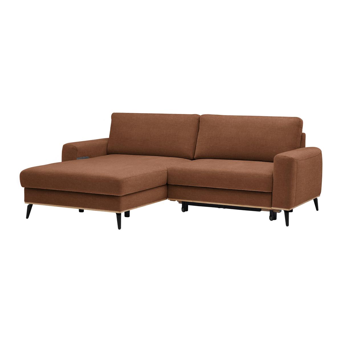 Wohnlandschaft Romeo Rostfarben - Rostfarben/Schwarz, KONVENTIONELL, Holz/Textil (167/87/234cm) - Zandiara
