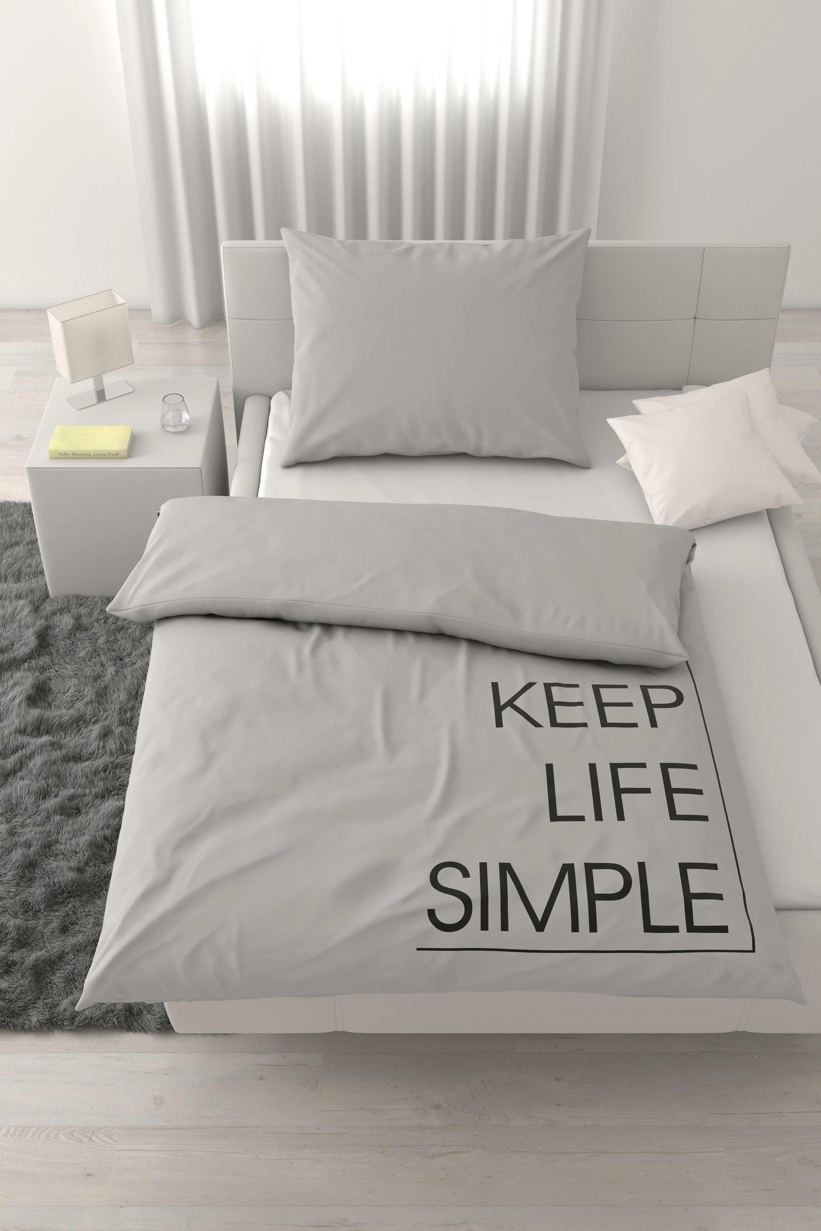 Lenjerie de pat Keep Life cca. 50x70/140x200 cm - gri, textil (140/200cm) - Mömax