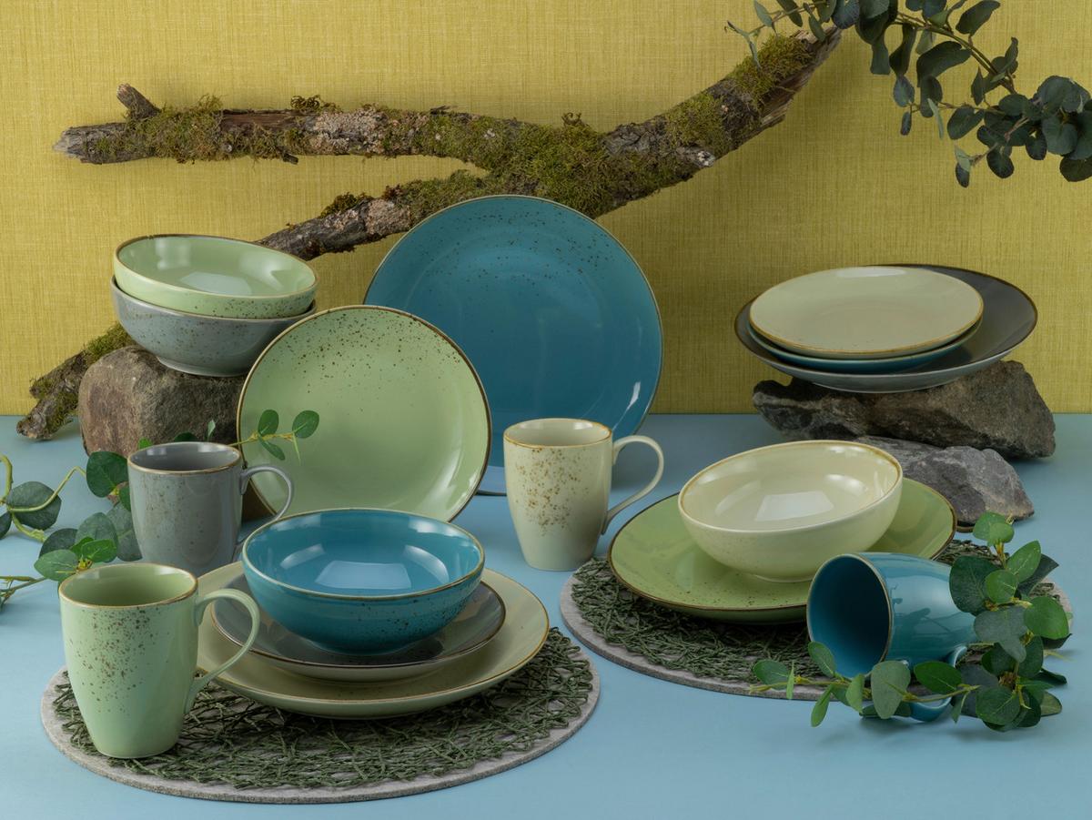 Speisetellerset 22050 Nature Collection - Grün, Trend, Keramik (27cm) - Creatable