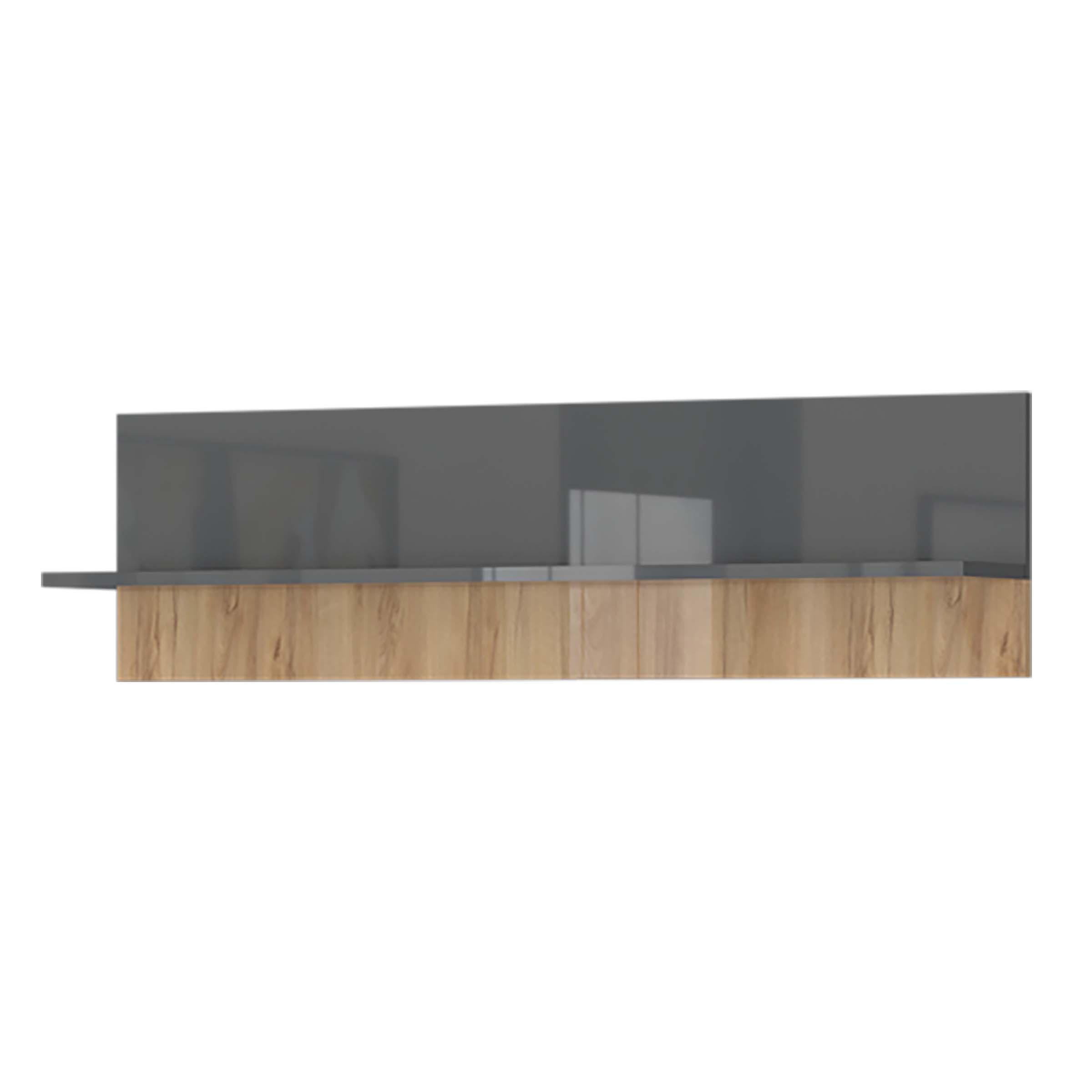 Fali Polc Onyx - antracit/diófa, Modern, faalapú anyag (90/35/21cm)