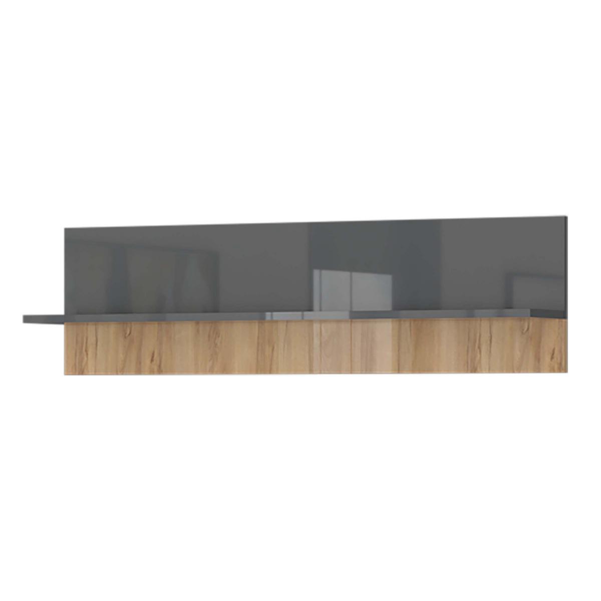 Fali Polc Onyx - antracit/diófa, Modern, faalapú anyag (90/35/21cm)