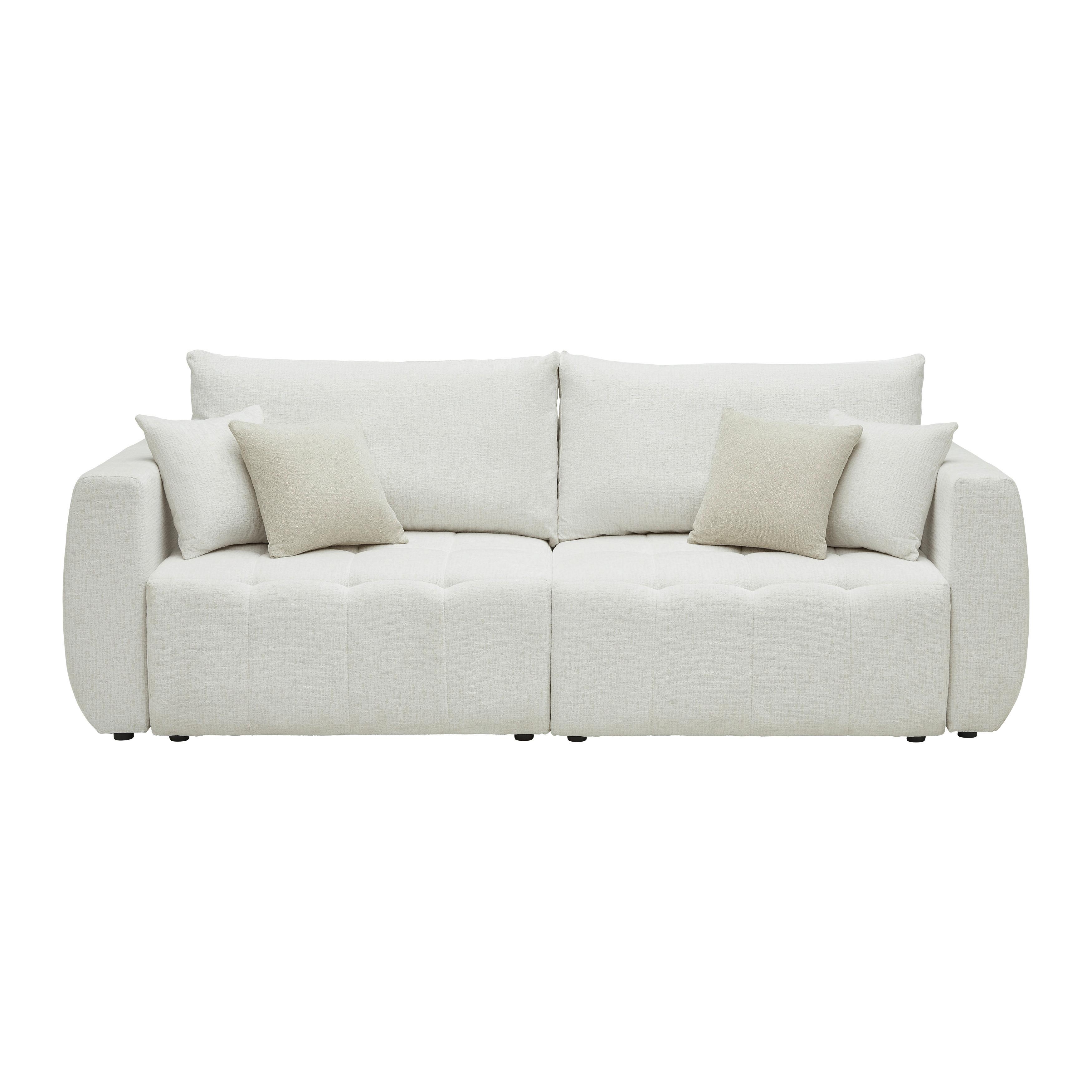 Schlafsofa Bologna Creme - Beige/Creme, Holz/Textil (245/74-90/104cm) - Mömax