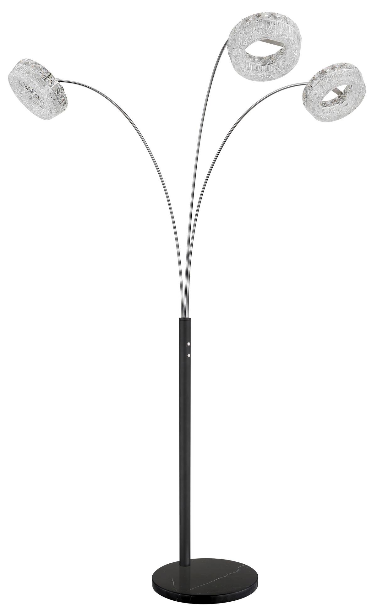 Led Podna Svjetiljka Laurel - prozirno/crna, Design, staklo/metal (82,5/102/190cm) - Globo