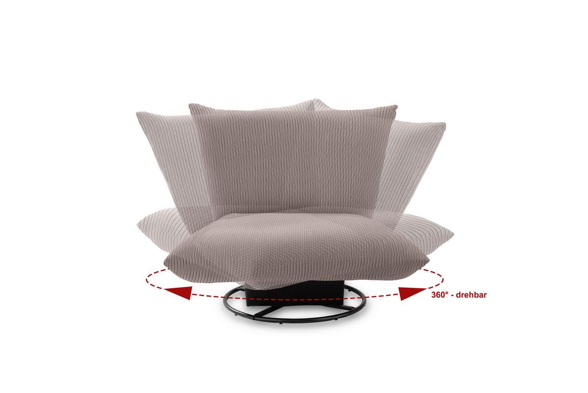 Relaxsessel Cremona Graubraun - Graubraun/Schwarz, Design, Textil/Metall (100/78/96cm) - Livetastic