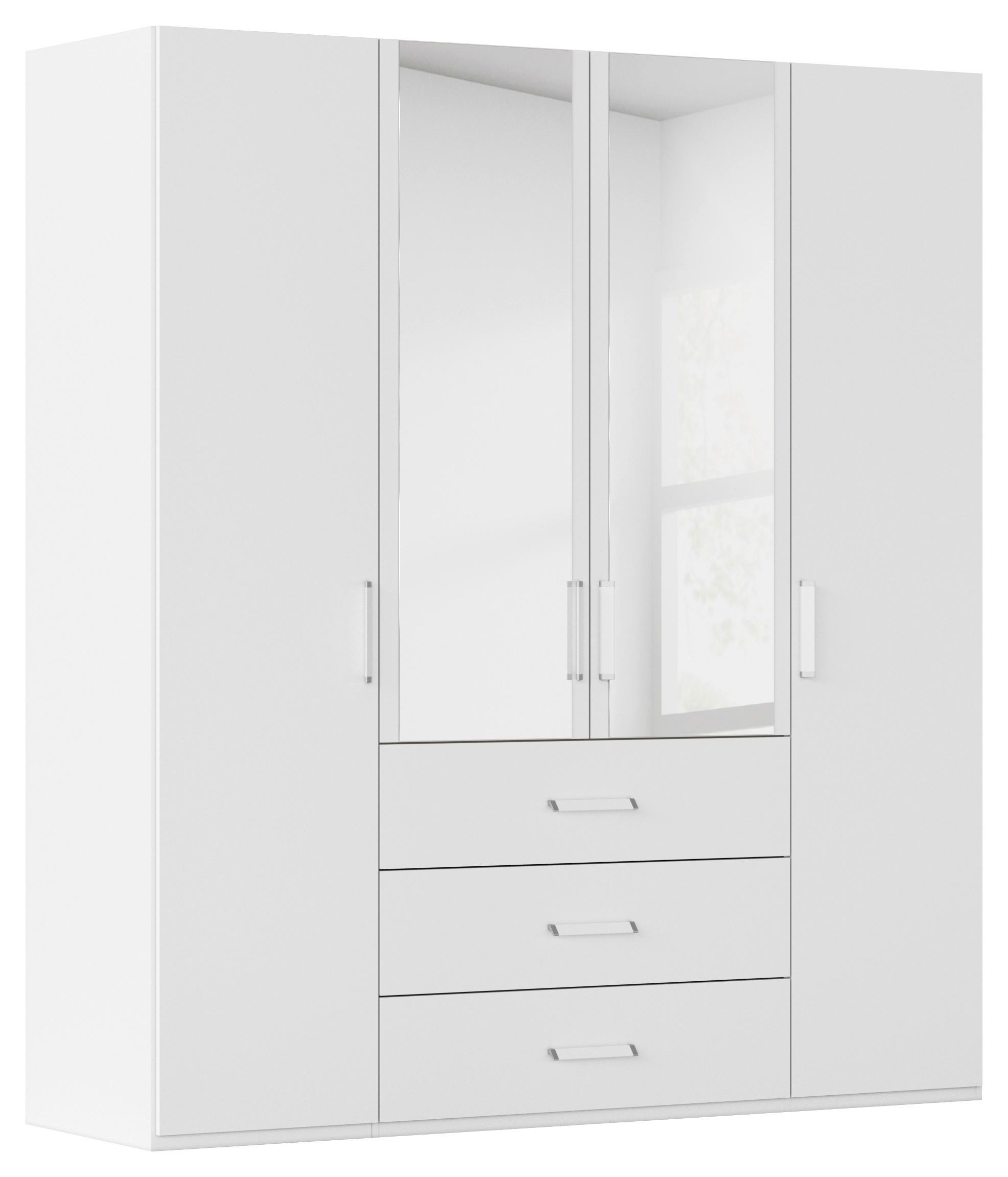 Omara S Klasičnimi Vrati Evelyn, Bela - bela, Design, umetna masa/steklo (201/223/60cm) - Novel