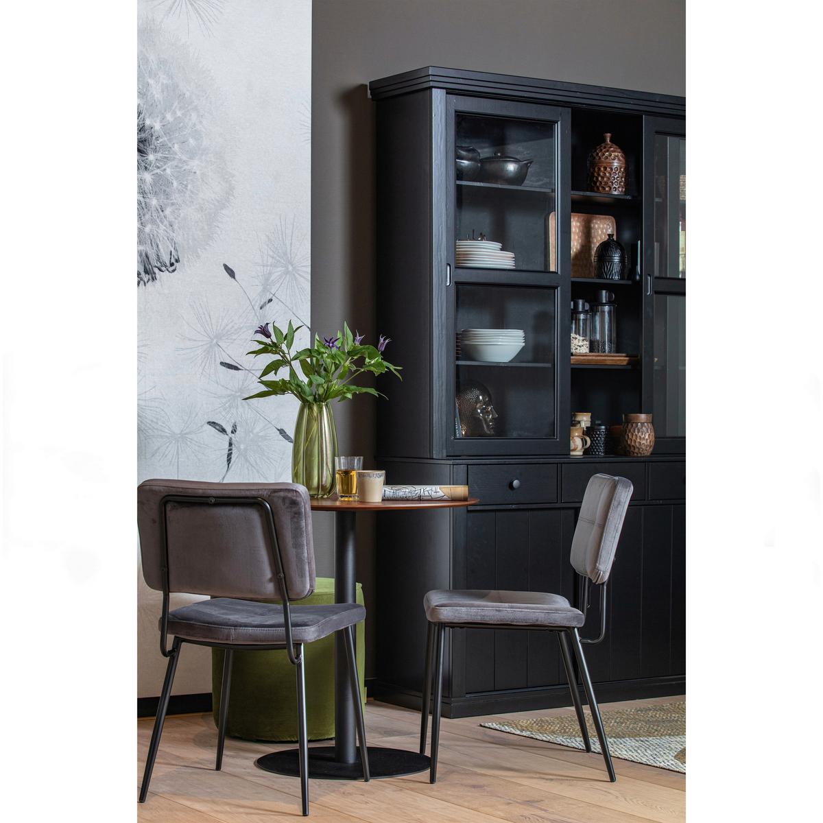 Vitrine Lagos Schwarz - Schwarz, Design, Glas/Holz (166/214/48cm) - Livetastic