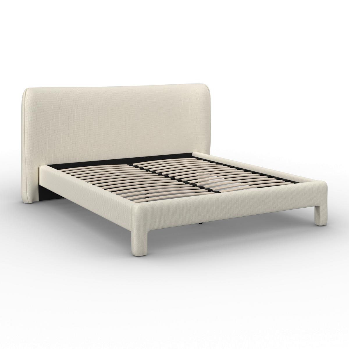 Polsterbett Valion Elfenbein ca. 160x200 cm - Elfenbein/Eichefarben, MODERN, Holz/Textil (160/200cm) - Bessagi Home