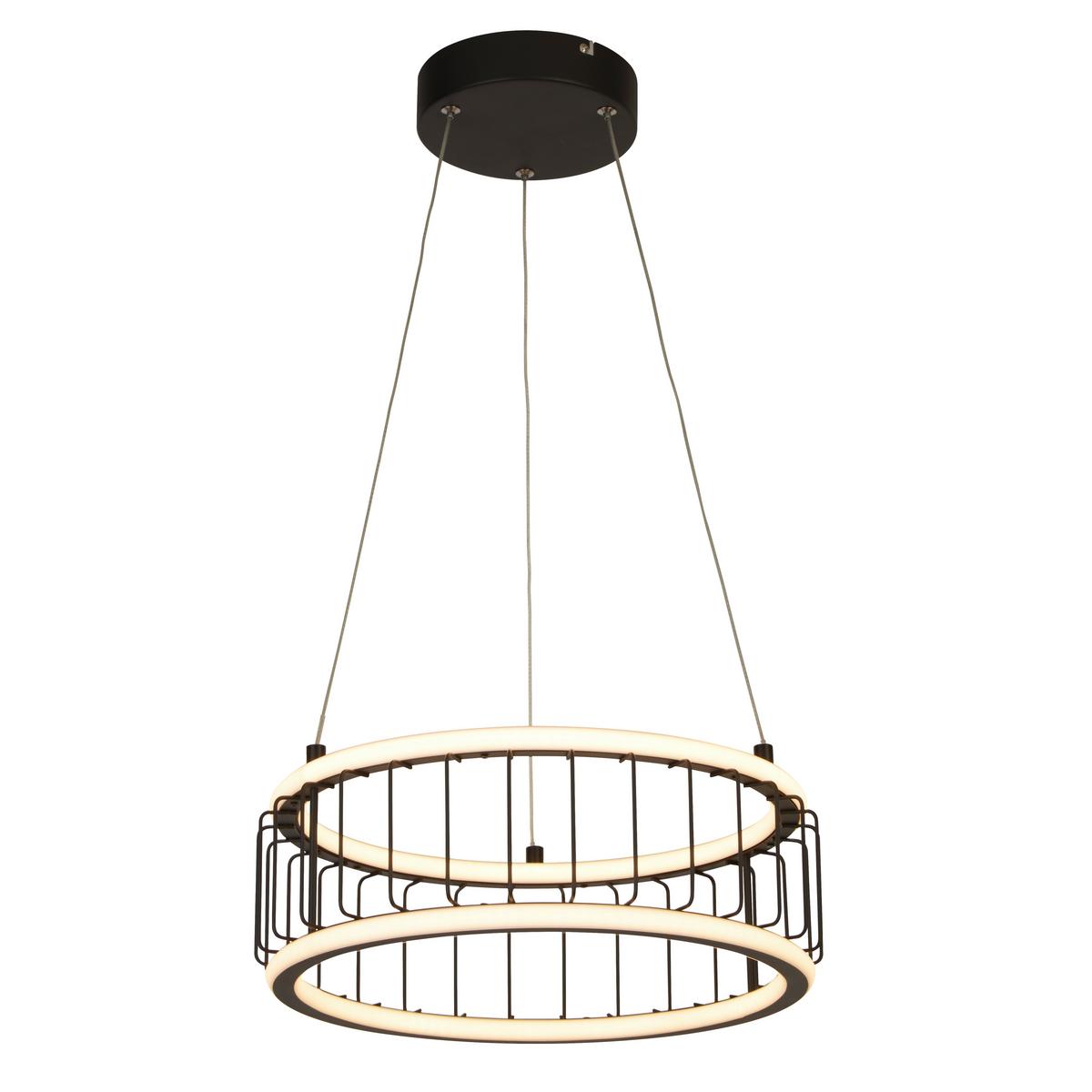 LED Függőlámpa Circolo 54213-1bk - fekete, Design, műanyag/fém (38/150cm)