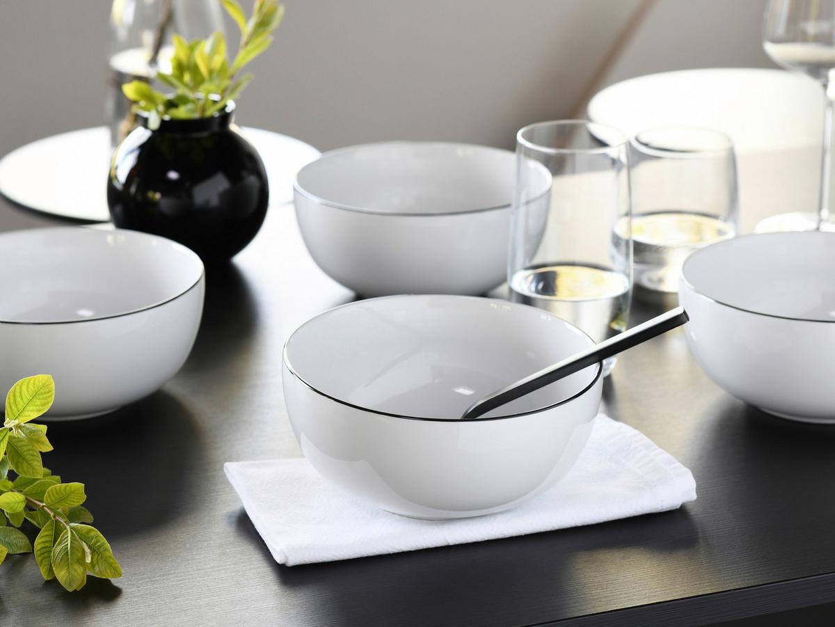 Set Posod All Round Black Line, 4-Delni - črna/bela, Design, keramika (16cm) - Creatable