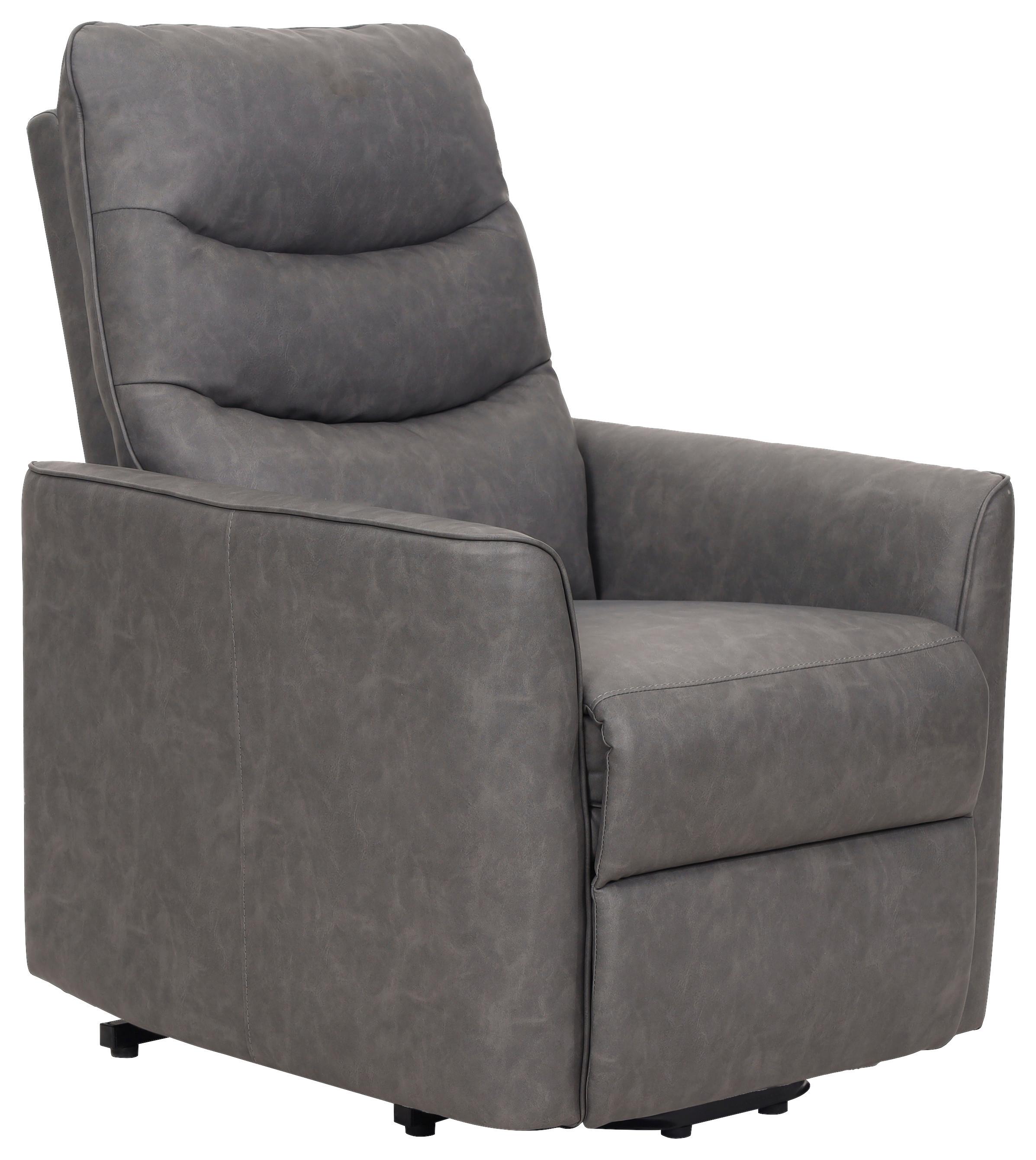Tv-fotelj Bishop, Siva, Videz Usnja, Relax Funkcija - siva/črna, Konvencionalno, kovina/tekstil (76/105/88cm) - Modern Living