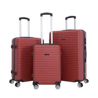 ZESTAW WALIZEK PODRÓŻNYCH LTS-18778 - bordowy, Basics, tworzywo sztuczne/metal - Novel