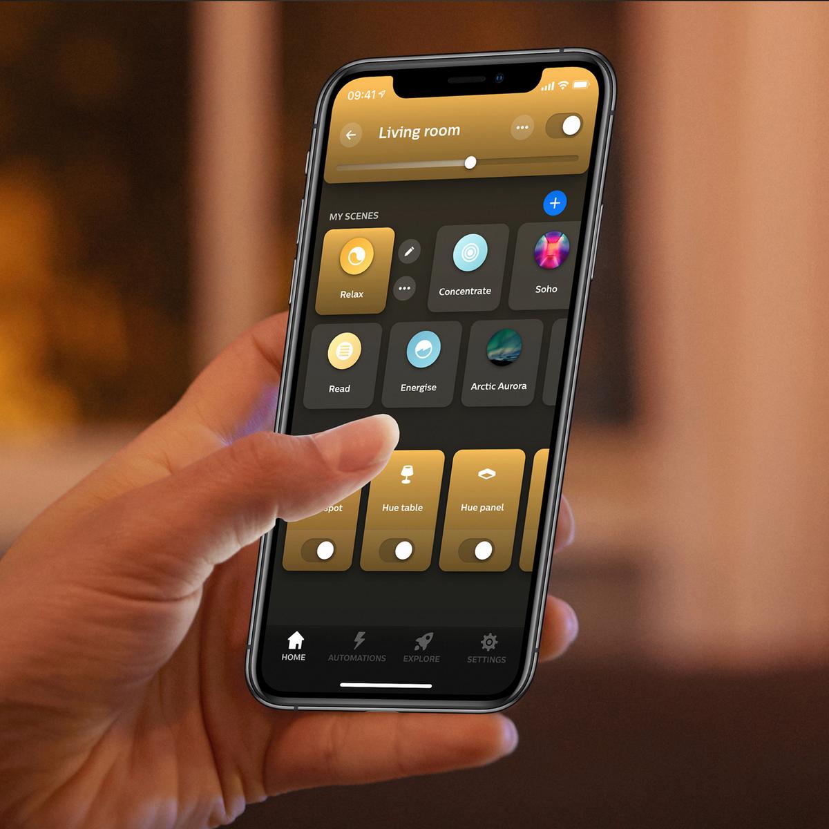 LAMPA SUFITOWA LED 32903400 AURELLE HUE PANEL SW - czarny, Basics, metal (120/30/4,6cm) - Philips HUE