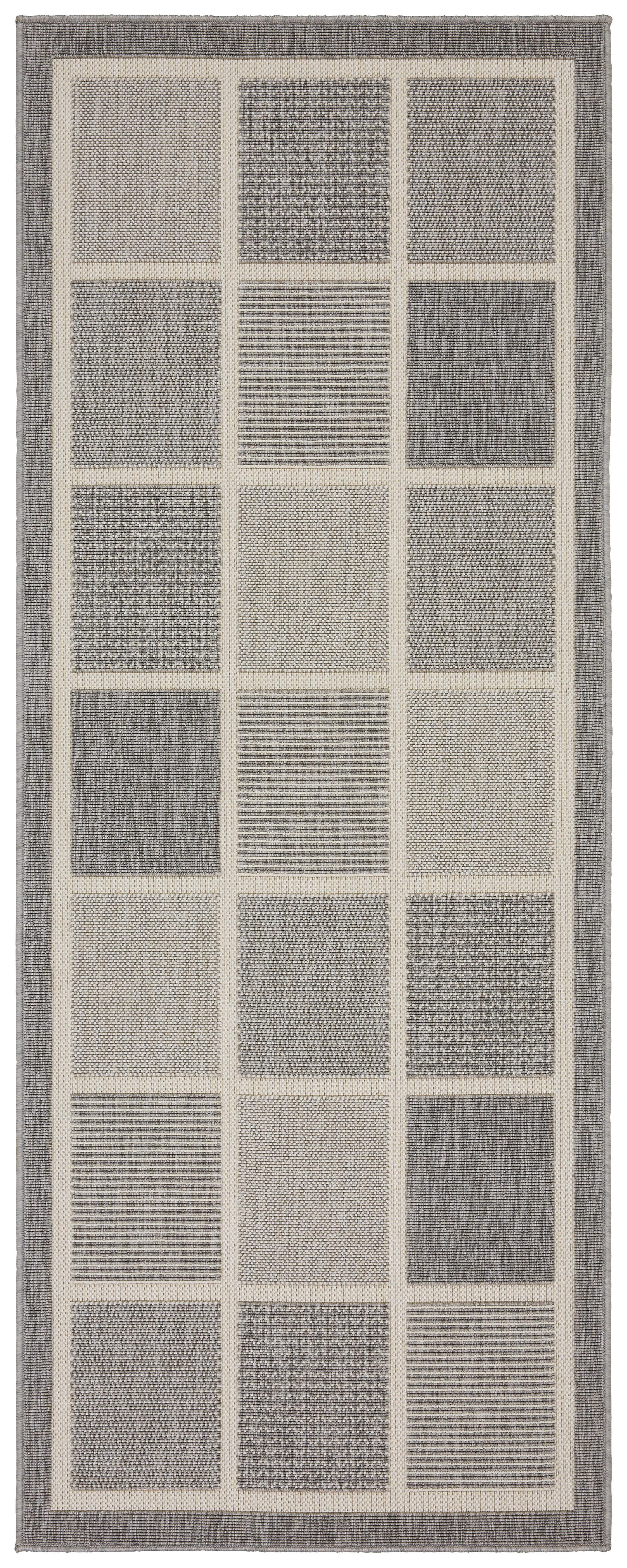 Flachwebeteppich Minnesota 1 in Grau ca. 80x200cm - Grau, MODERN, Textil (80/200cm) - Boxxx