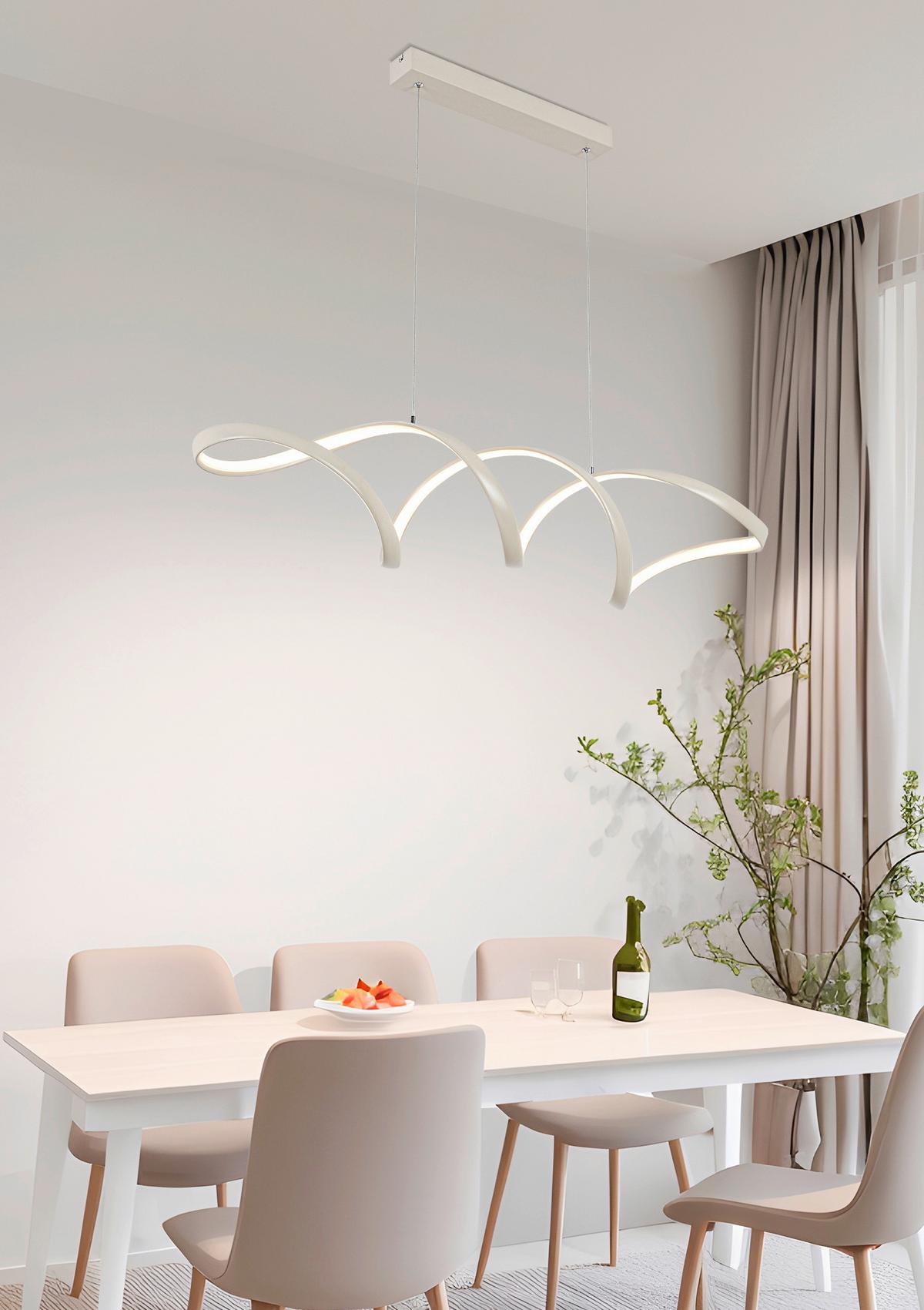 LAMPA WISZĄCA LED BROWNSVILLE *SBN* - kolor piaskowy, Design, tworzywo sztuczne/metal (100/22/120cm) - Novel