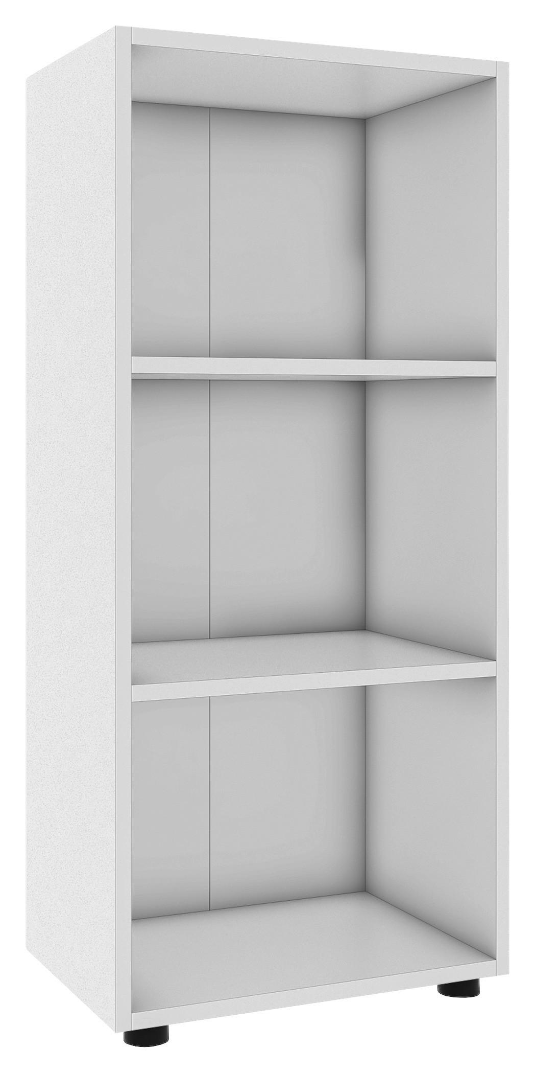 Regal Ulas 3, Bela - črna/bela, Moderno, umetna masa/leseni material (49/108/32cm) - MID.YOU