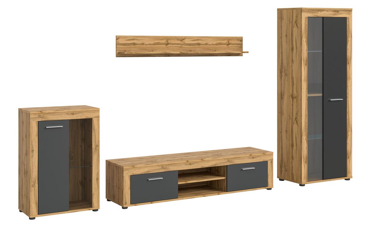 ANSAMBLU MOBILIER CAMERA DE Z JAM - stejar Wotan, Design, sticlă/material pe bază de lemn (310/169/35cm) - Modern Living